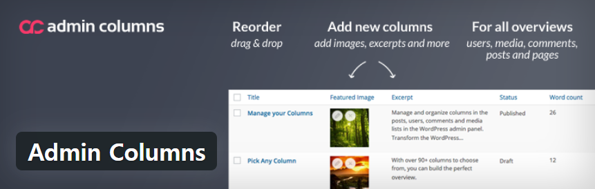 Admin Columns 플러그인