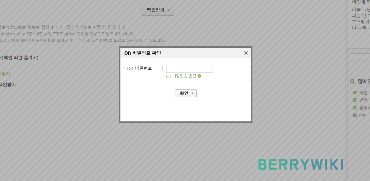 DB 비밀번호 입력